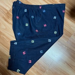 2X Plus Size Embroidered Denim Capris